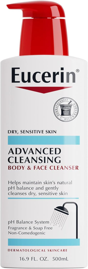 Eucerin Advanced Cleansing Body & Face Cleanser - Fragrance & Soap Free For Dry, Sensitive Skin